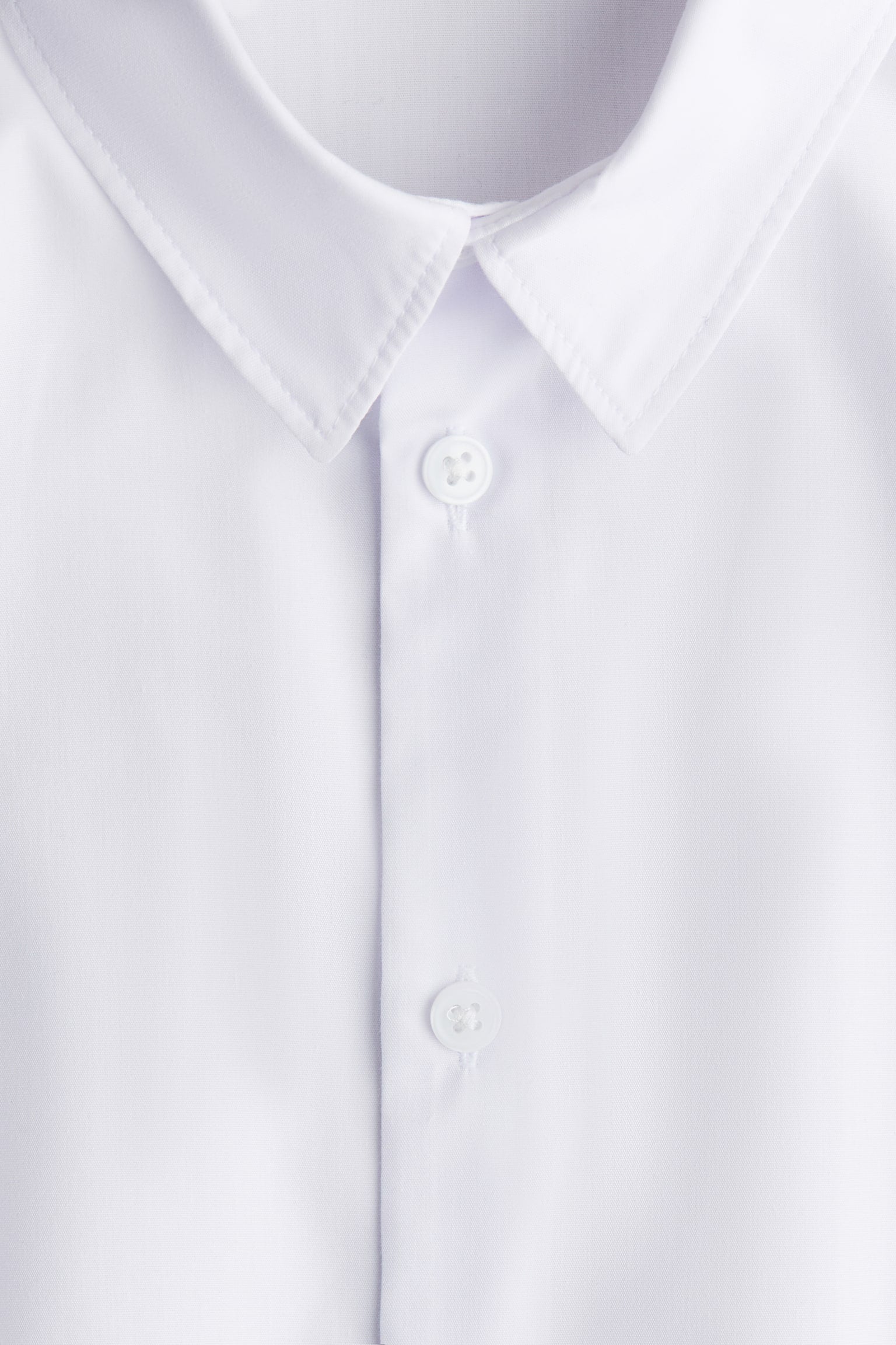 H&M Boys White Easy-Iron Poplin Shirt – Formal Long Sleeve