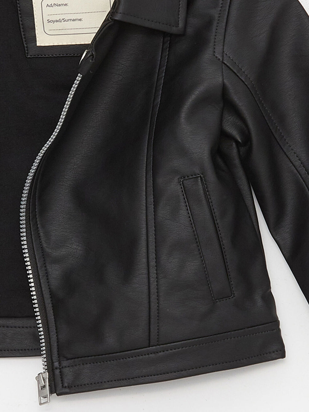 Baby Boys’ Faux Leather Jacket – BlacK