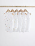5-Pack Cotton Sleeveless Baby Bodysuits