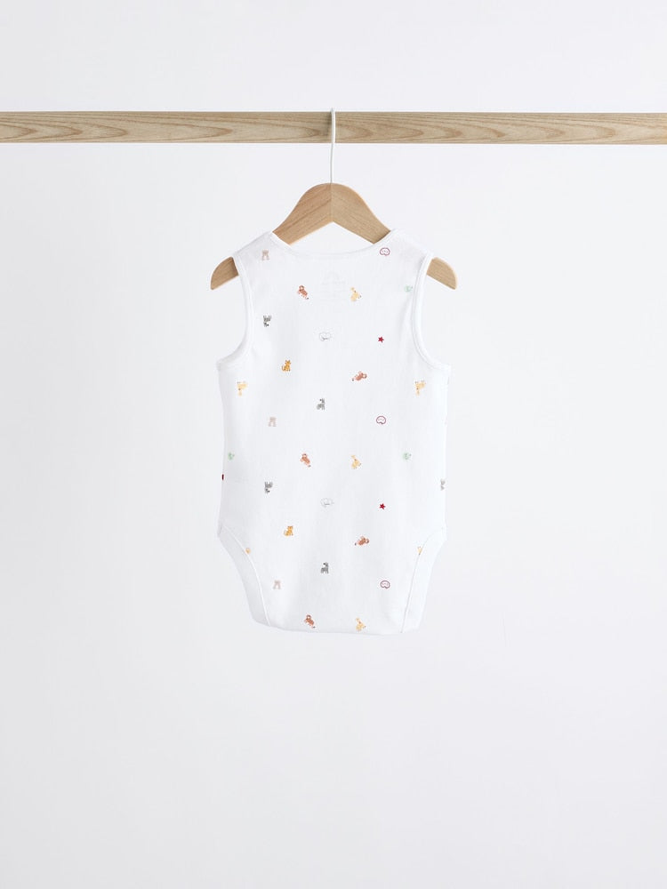 5-Pack Cotton Sleeveless Baby Bodysuits