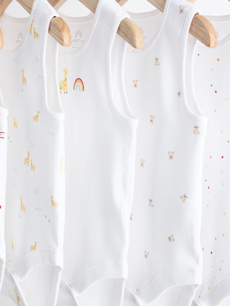 5-Pack Cotton Sleeveless Baby Bodysuits