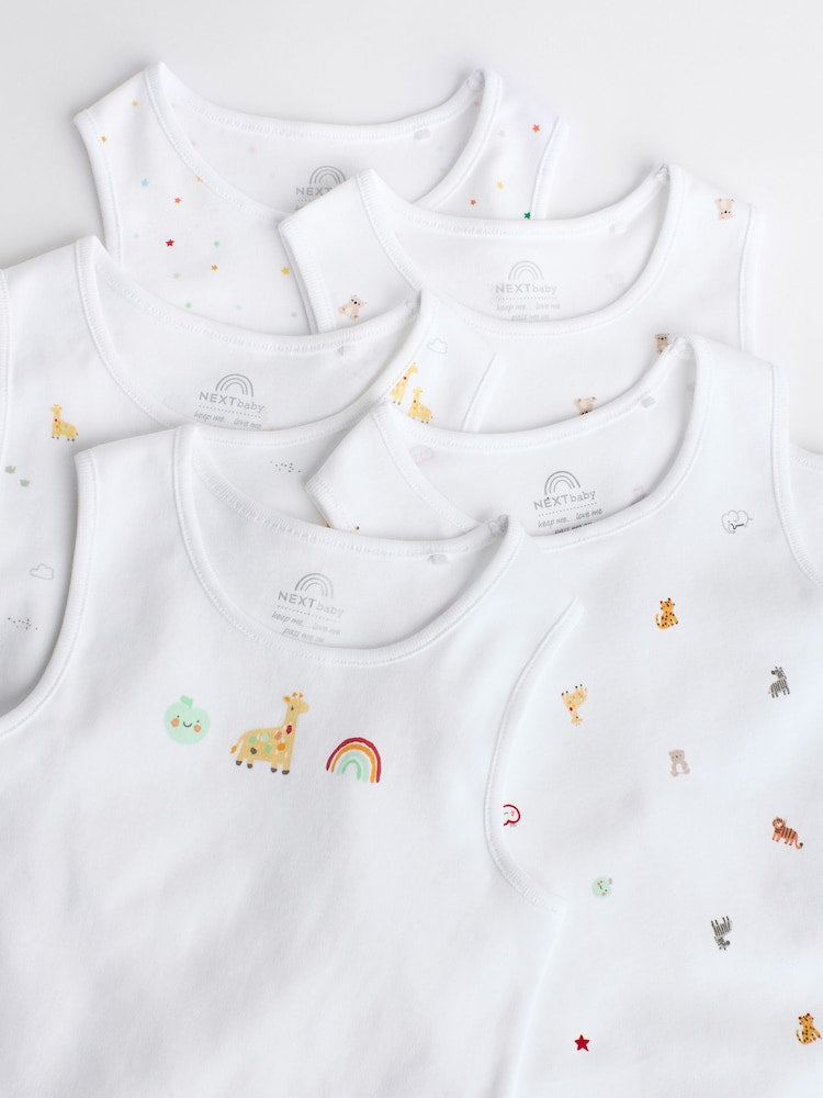 5-Pack Cotton Sleeveless Baby Bodysuits