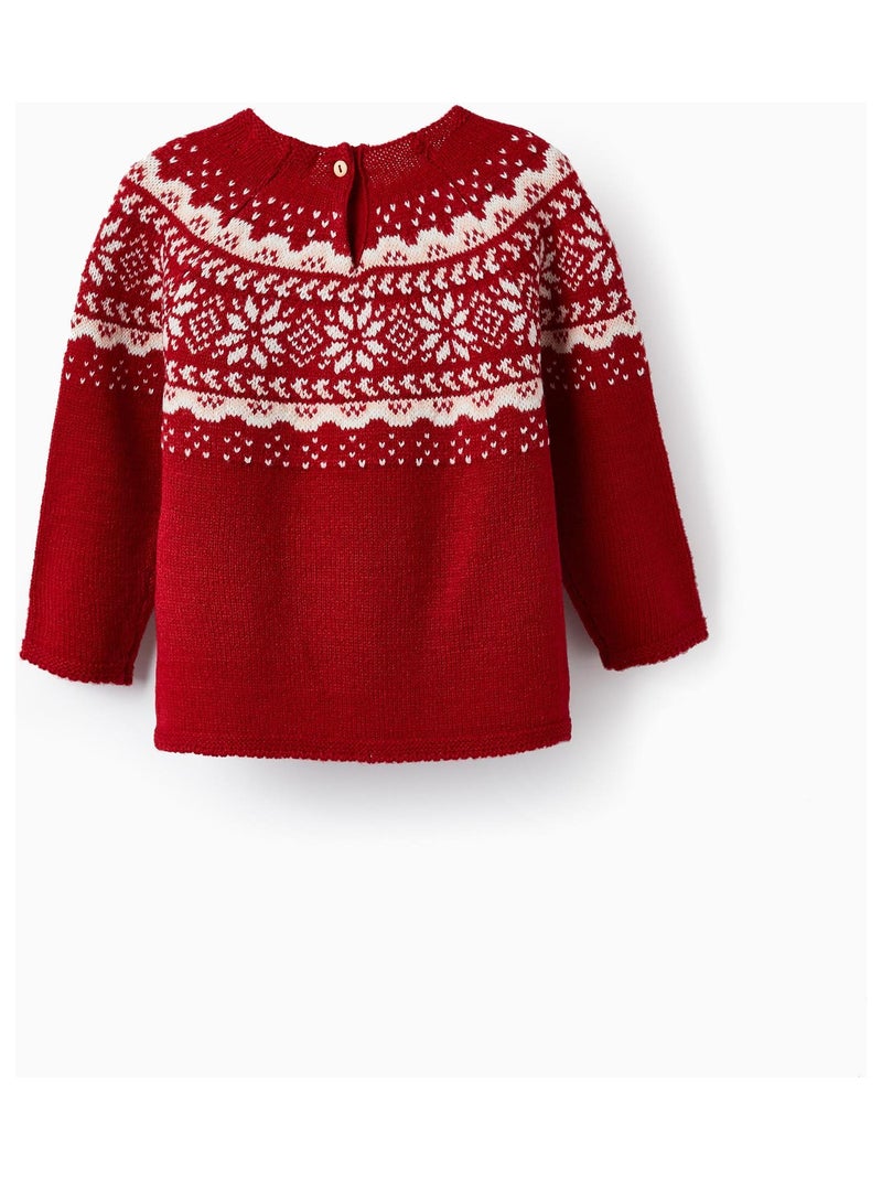 ZY Baby Red Fair Isle Christmas Knit Sweater