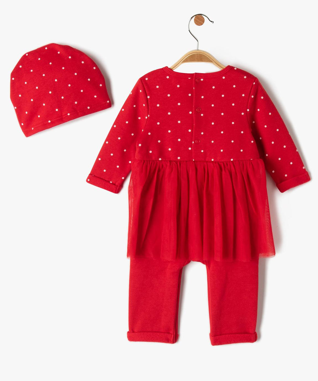 Back of Gémo red tutu romper with hat