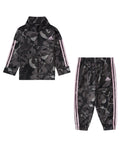 Adidas Printed Tracksuit Set – Black & Pink