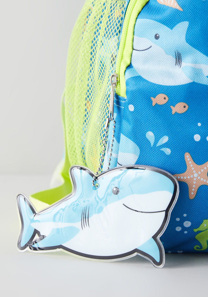 Juniors Shark Print Kids Backpack Set – Blue