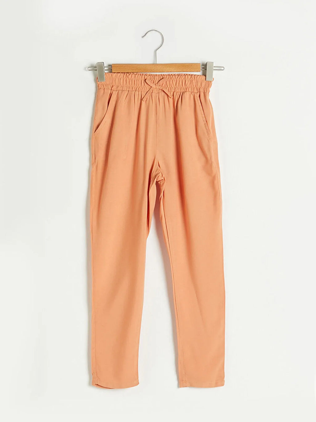 Girls Embroidered Strap Top & Peach Trousers Set