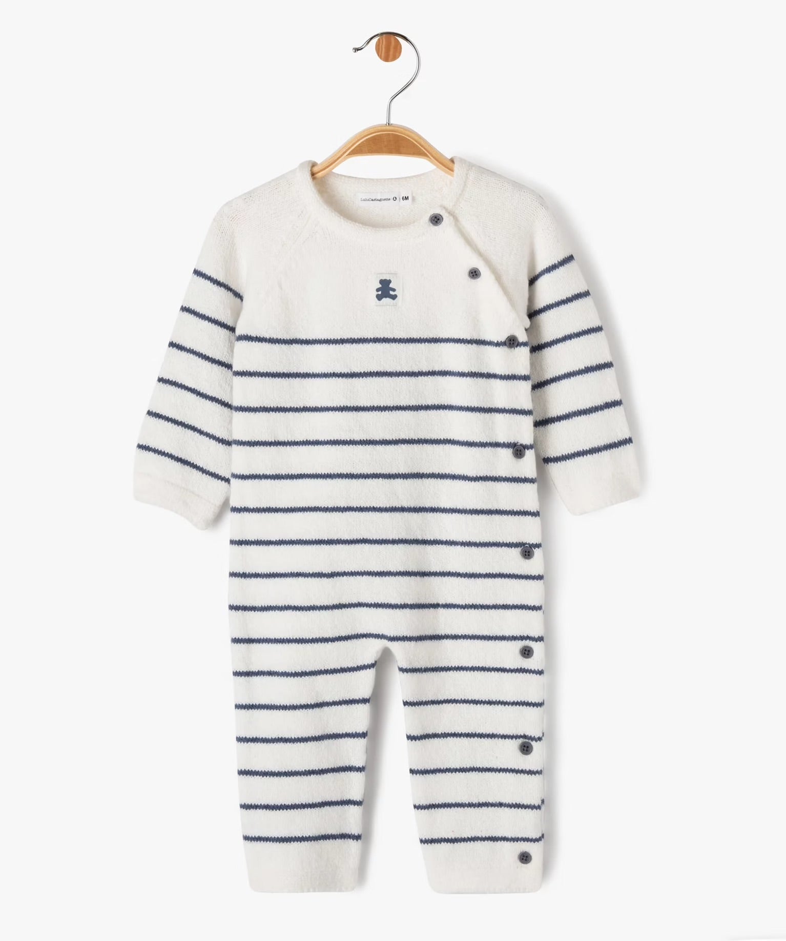 Baby striped knitted overall