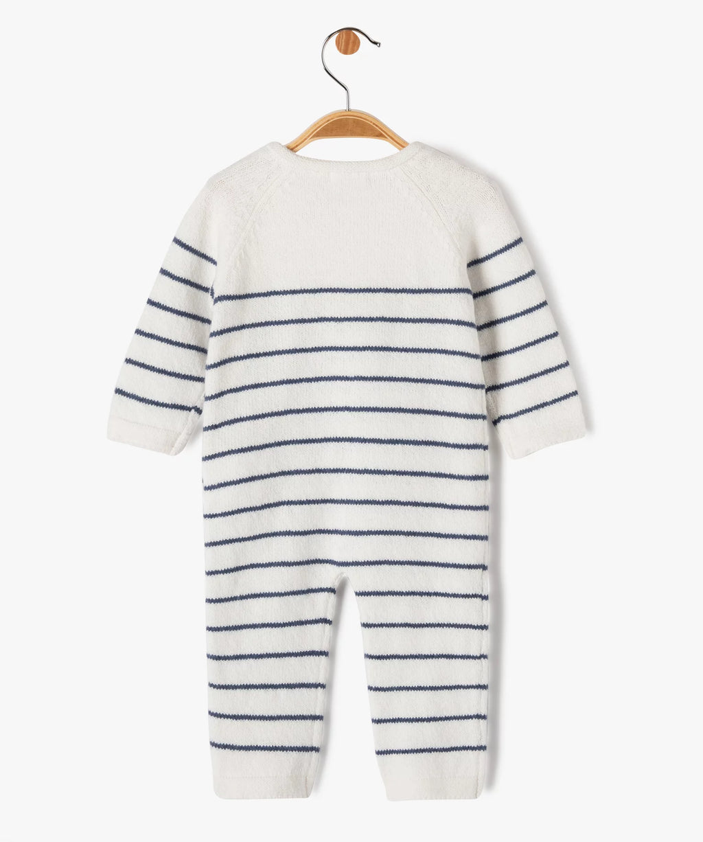 Baby striped knitted overall