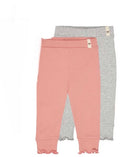 Kuniboo Baby Girl Ribbed Leggings – 2 Pack (Pink & Grey)