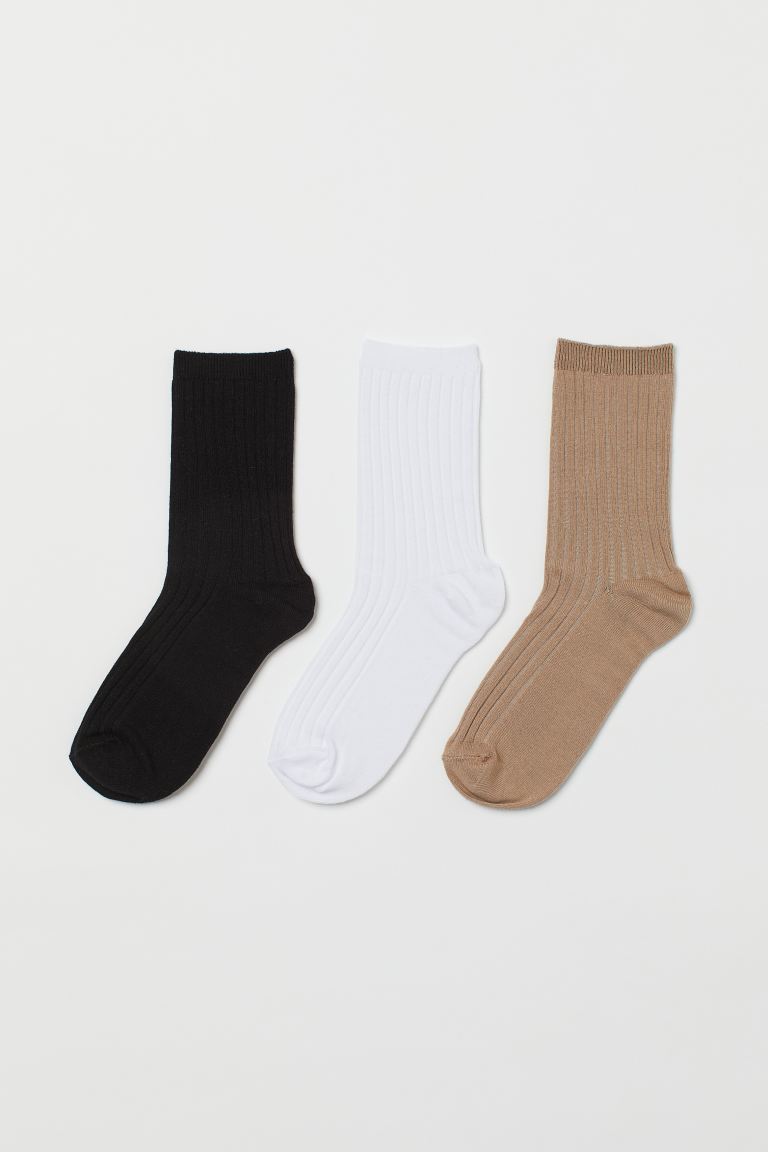 H&M Kids Ribbed Crew Socks – 3 Pack