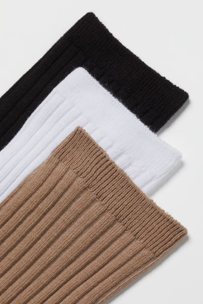 H&M Kids Ribbed Crew Socks – 3 Pack