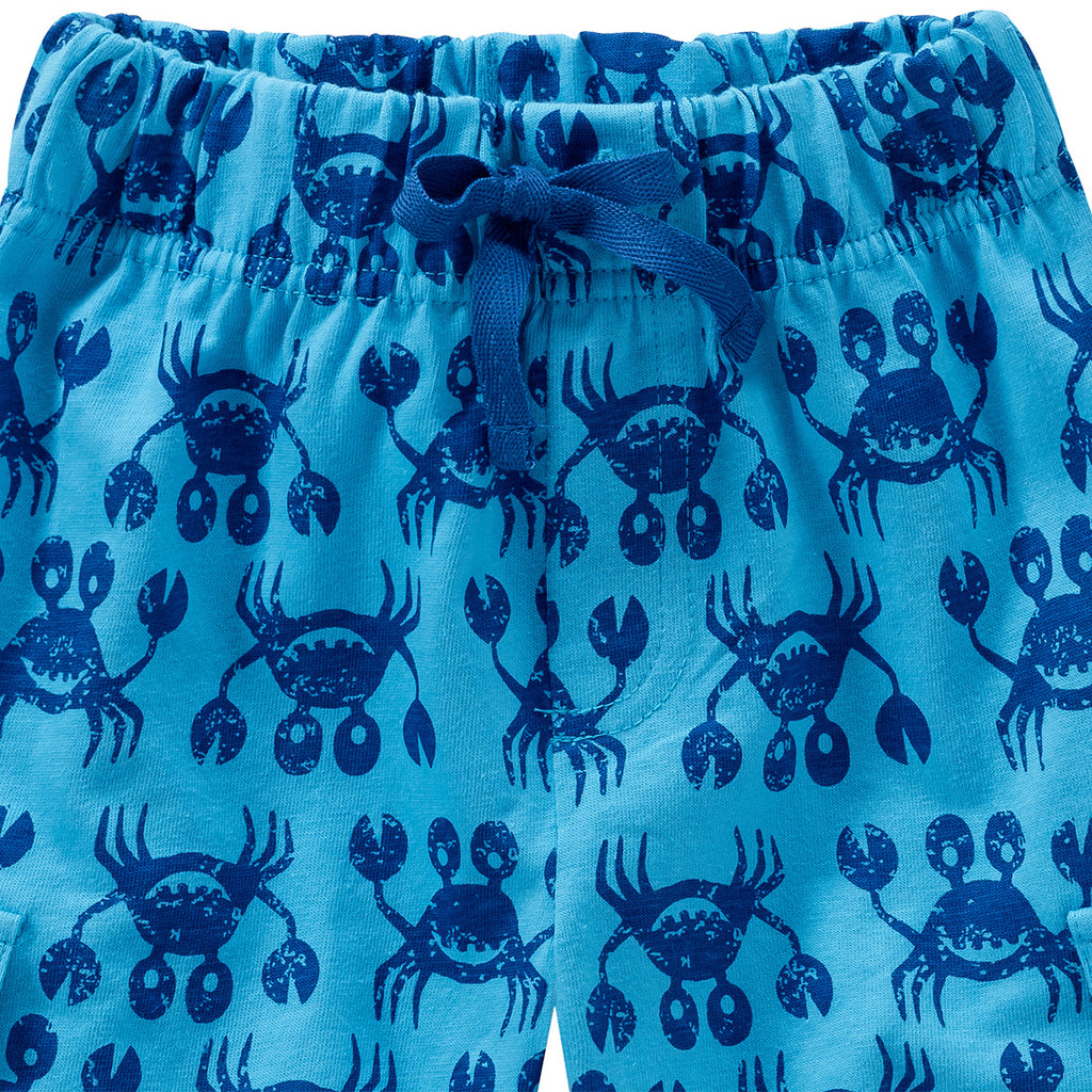 Topomini Crab Print Shorts – Blue