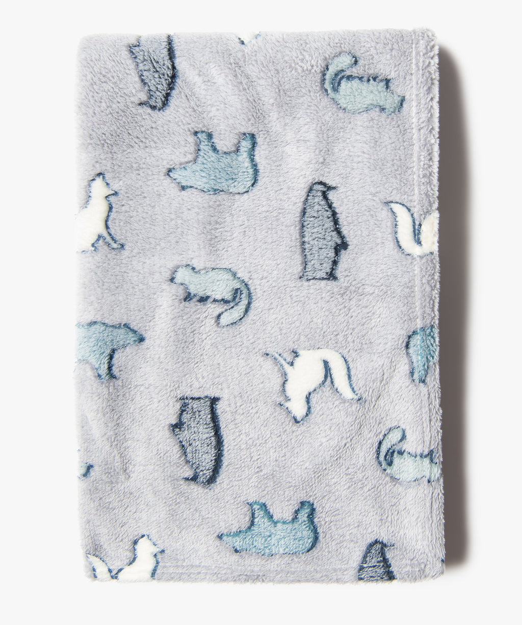Grey polar animal print blanket