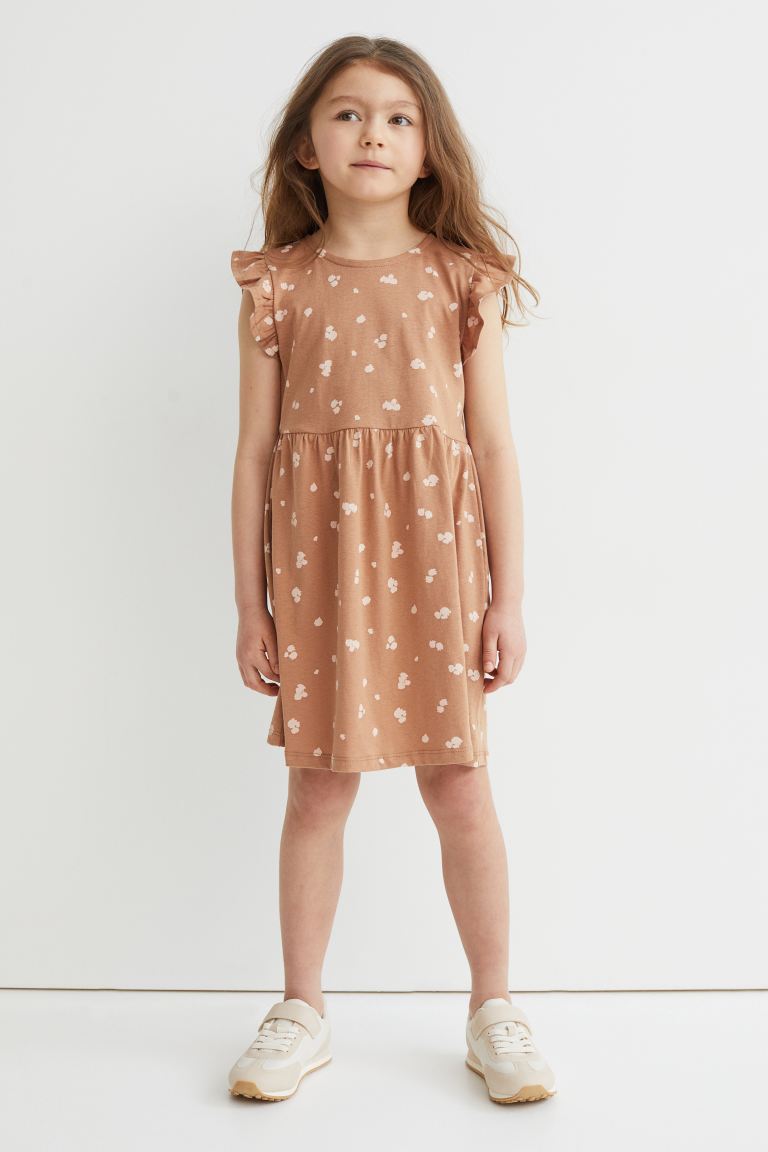 H&M Flutter Sleeve Printed Dress