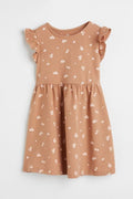 H&M Flutter Sleeve Printed Dress