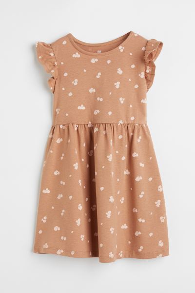 H&M Flutter Sleeve Printed Dress