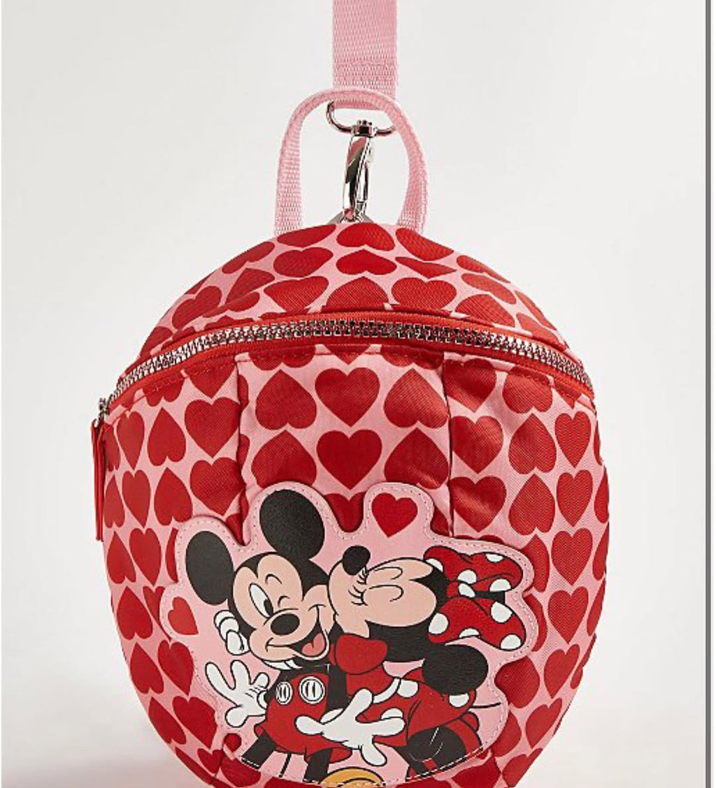 George Disney Mickey & Minnie Heart Mini Backpack – Red/Pink