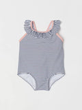 H&M Baby Frill Striped Swimsuit – Navy & White