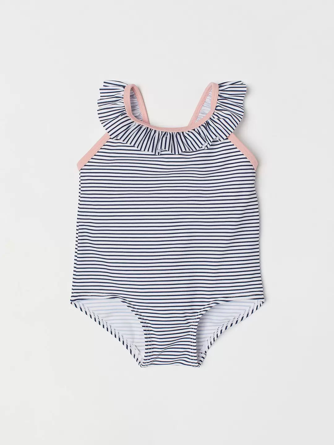 H&M Baby Frill Striped Swimsuit – Navy & White