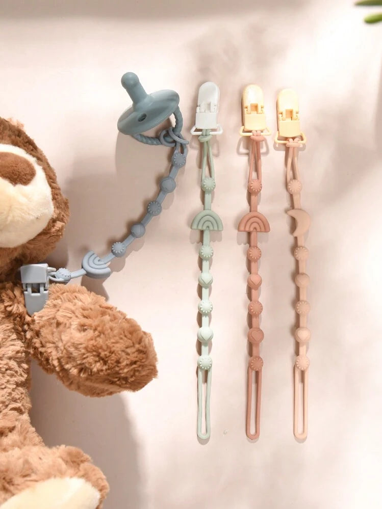 Silicone Pacifier Holder Clip – Minimal Rainbow Design