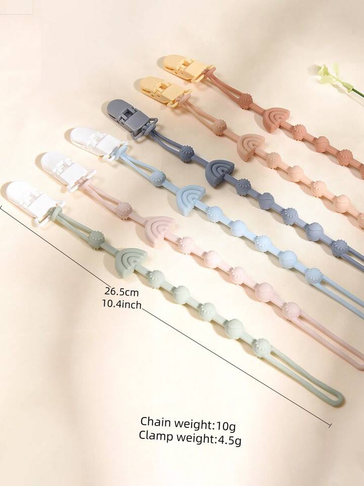 Silicone Pacifier Holder Clip – Minimal Rainbow Design