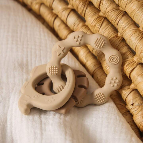 Baby Silicone Teether Set – Bunny & Textured Ring