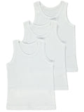 George Boys Ribbed Cotton Vests – 3 Pack – White