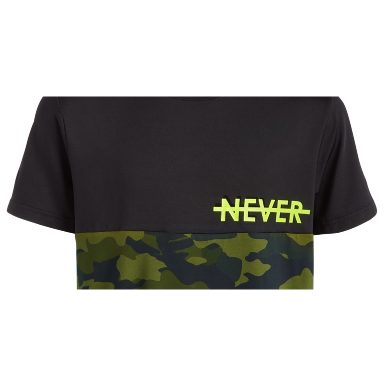 iD Boys Colour Block Camo T-Shirt – Black & Khaki