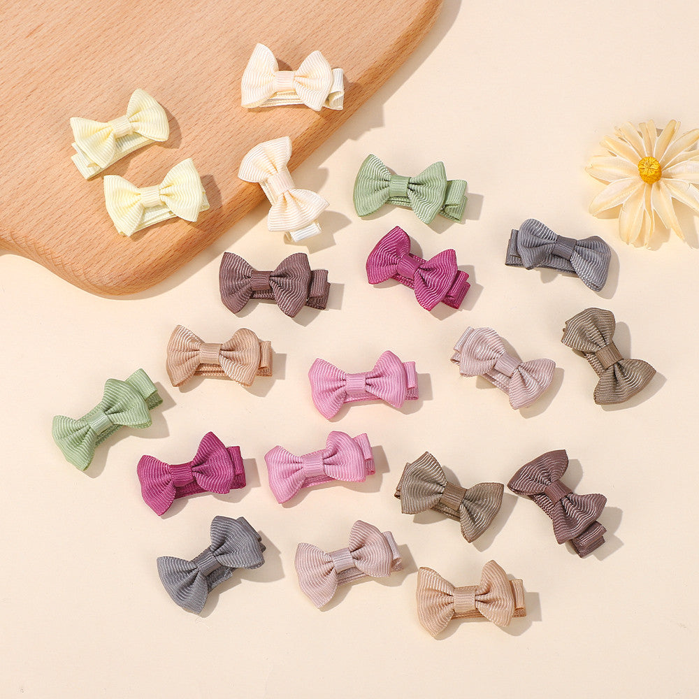 Girls Grosgrain Bow Hair Clips – Pastel Colour Collection
