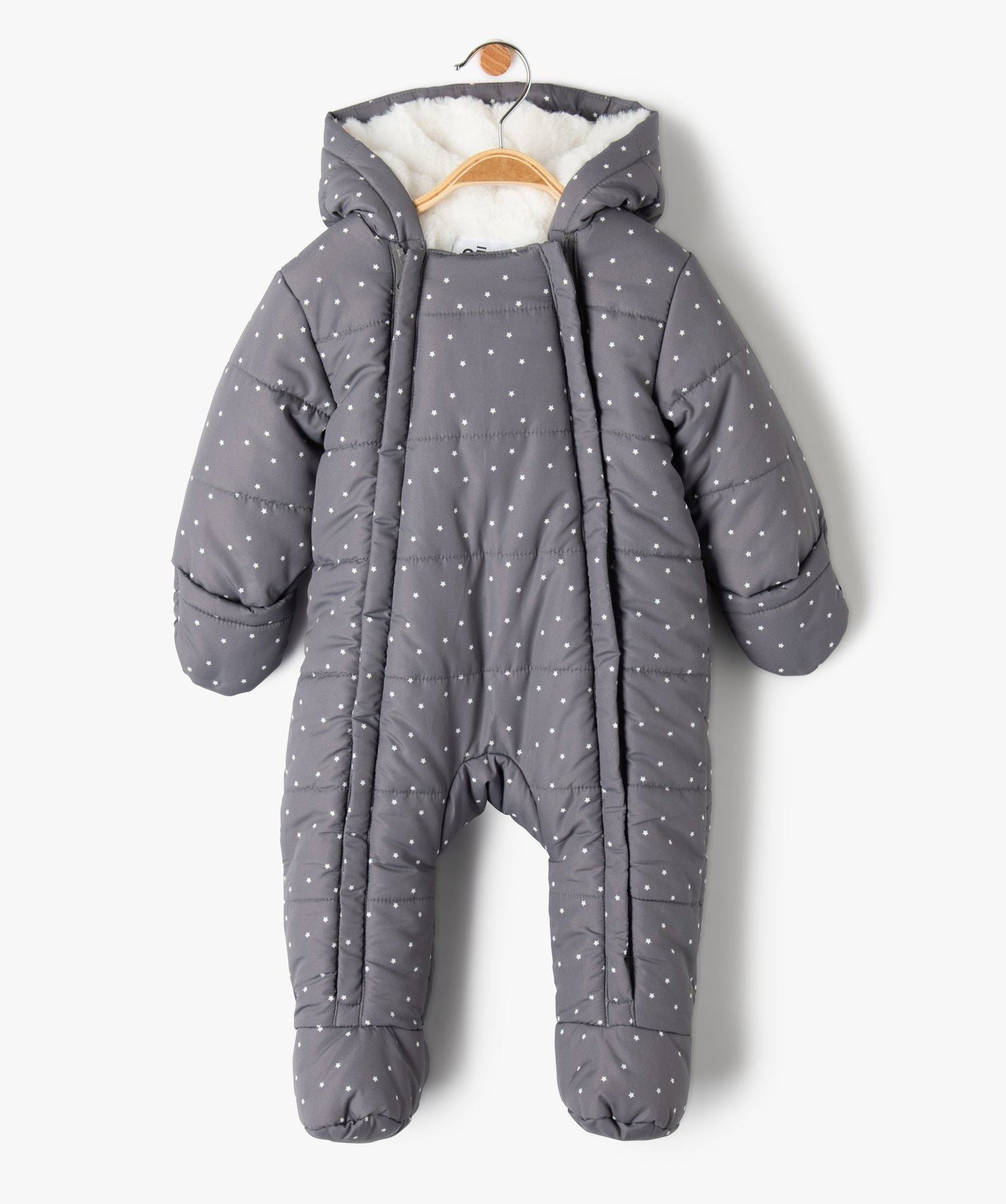 GÉMO Star Print Padded Snowsuit with Faux Fur Lining