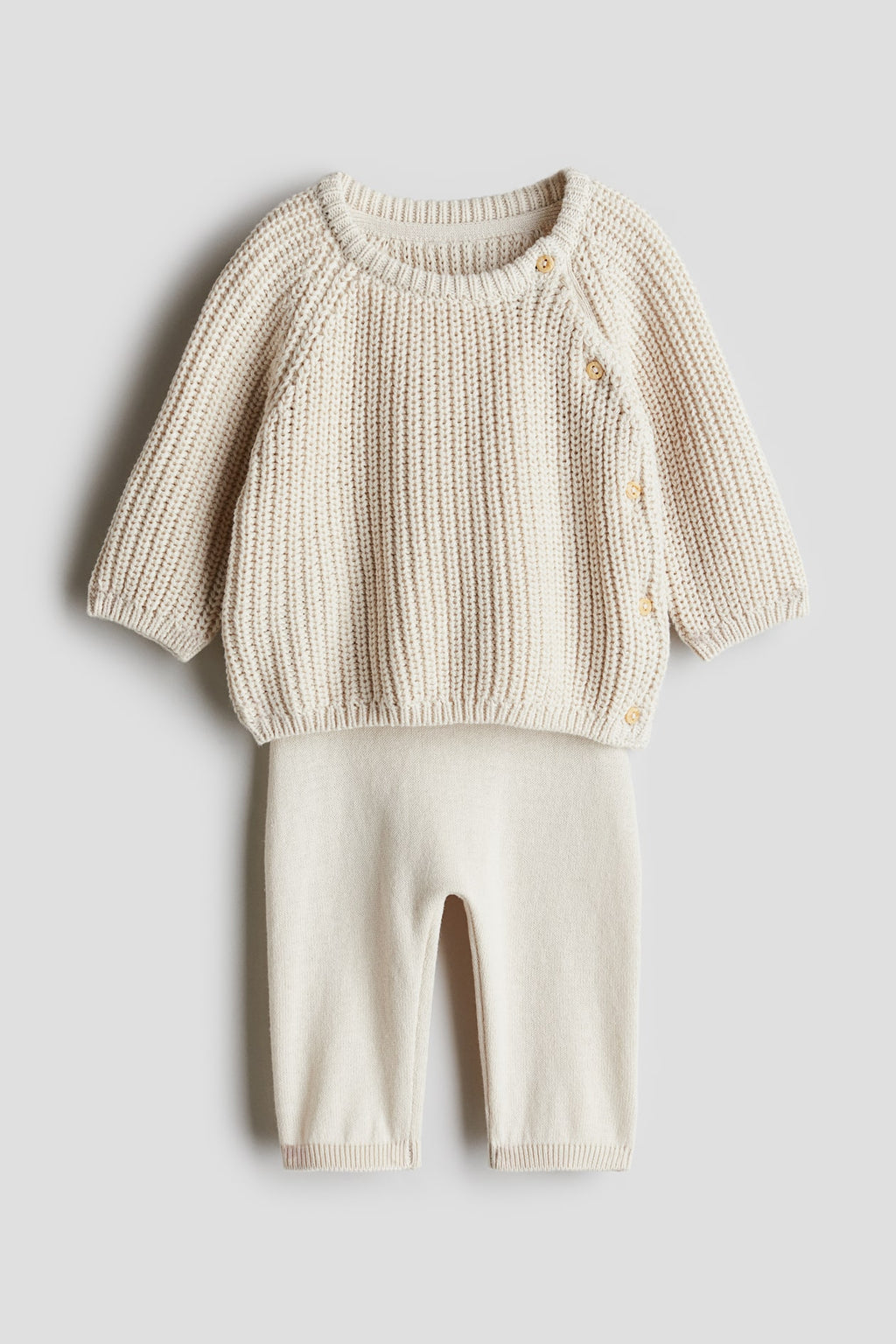 H&M Cream Knit Sweater & Pants Set