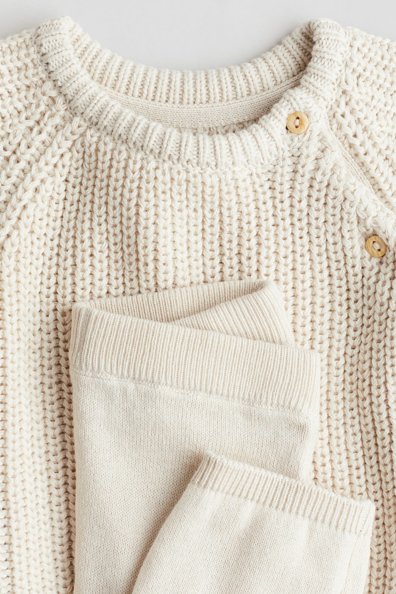 H&M Cream Knit Sweater & Pants Set