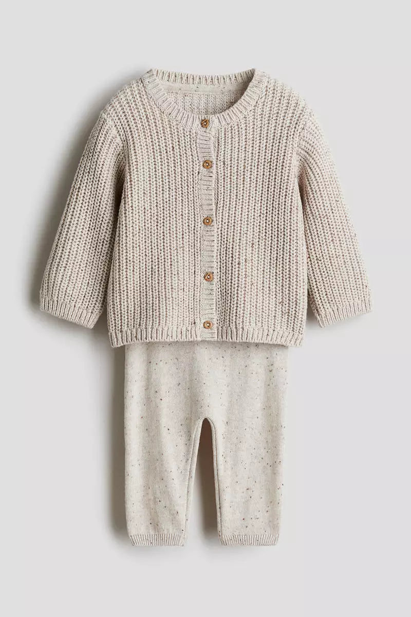 H&M Cream Knit Cardigan & Leggings Set