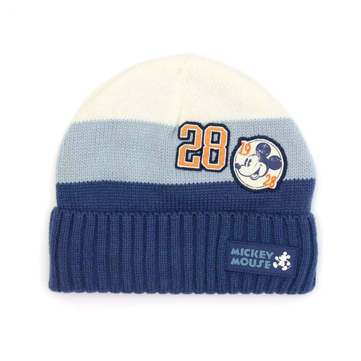 Disney Mickey Mouse Knit Beanie Hat – Blue & Cream