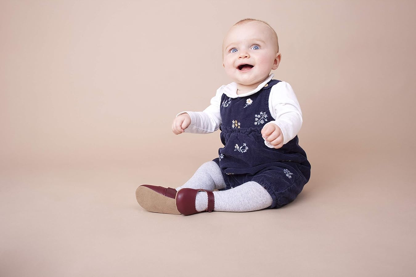 TU Baby Navy Floral Corduroy Romper