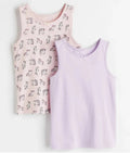 H&M Girls Cotton Vests – 2 Pack – Unicorn Print