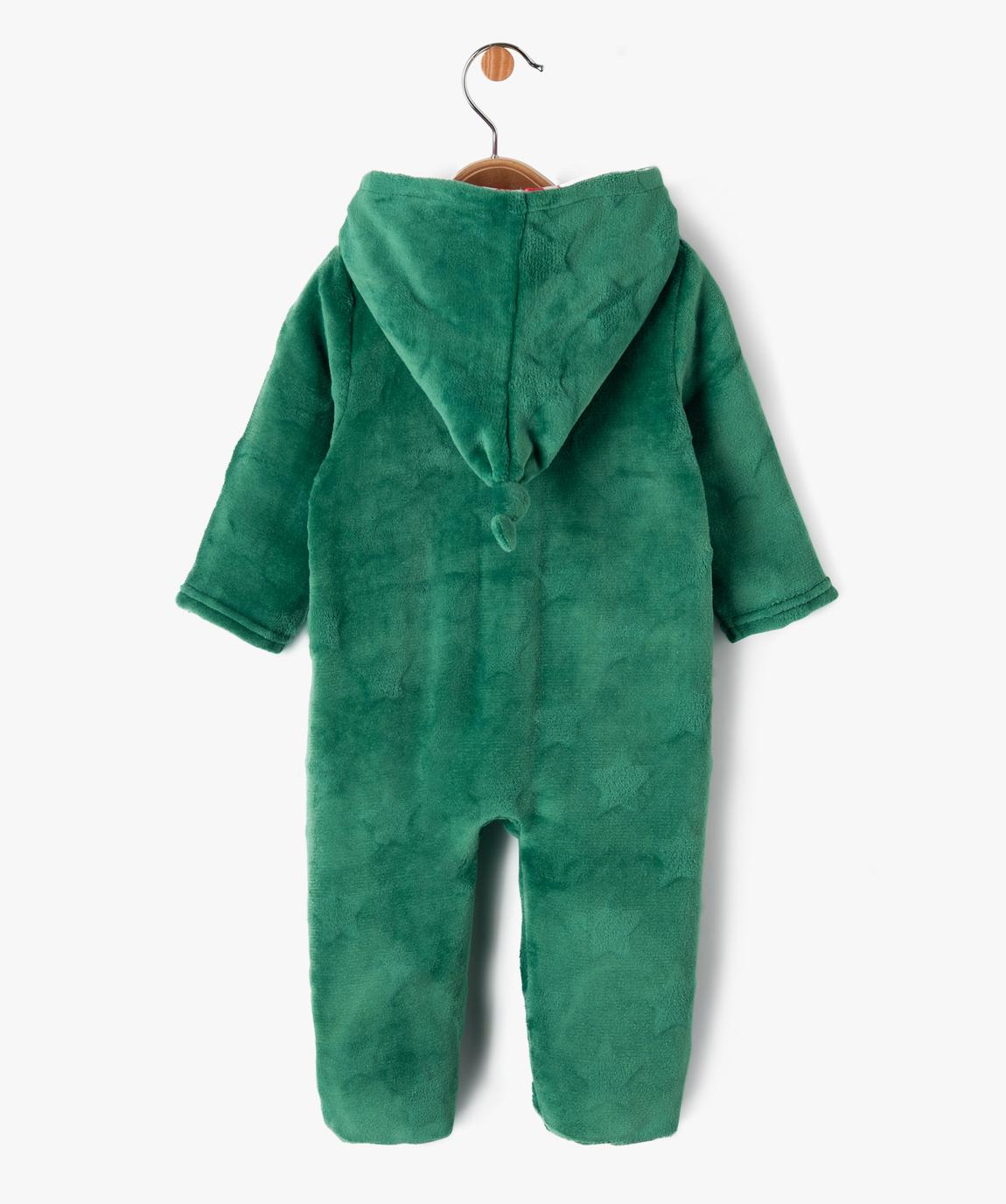 Gémo Baby Christmas Elf Fleece Hooded Romper – Green