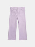 GÉMO girls' pastel lilac wide-leg jeans front with patch pockets