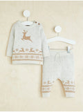 George Baby Cream Reindeer Knitted 2-Piece Christmas Set