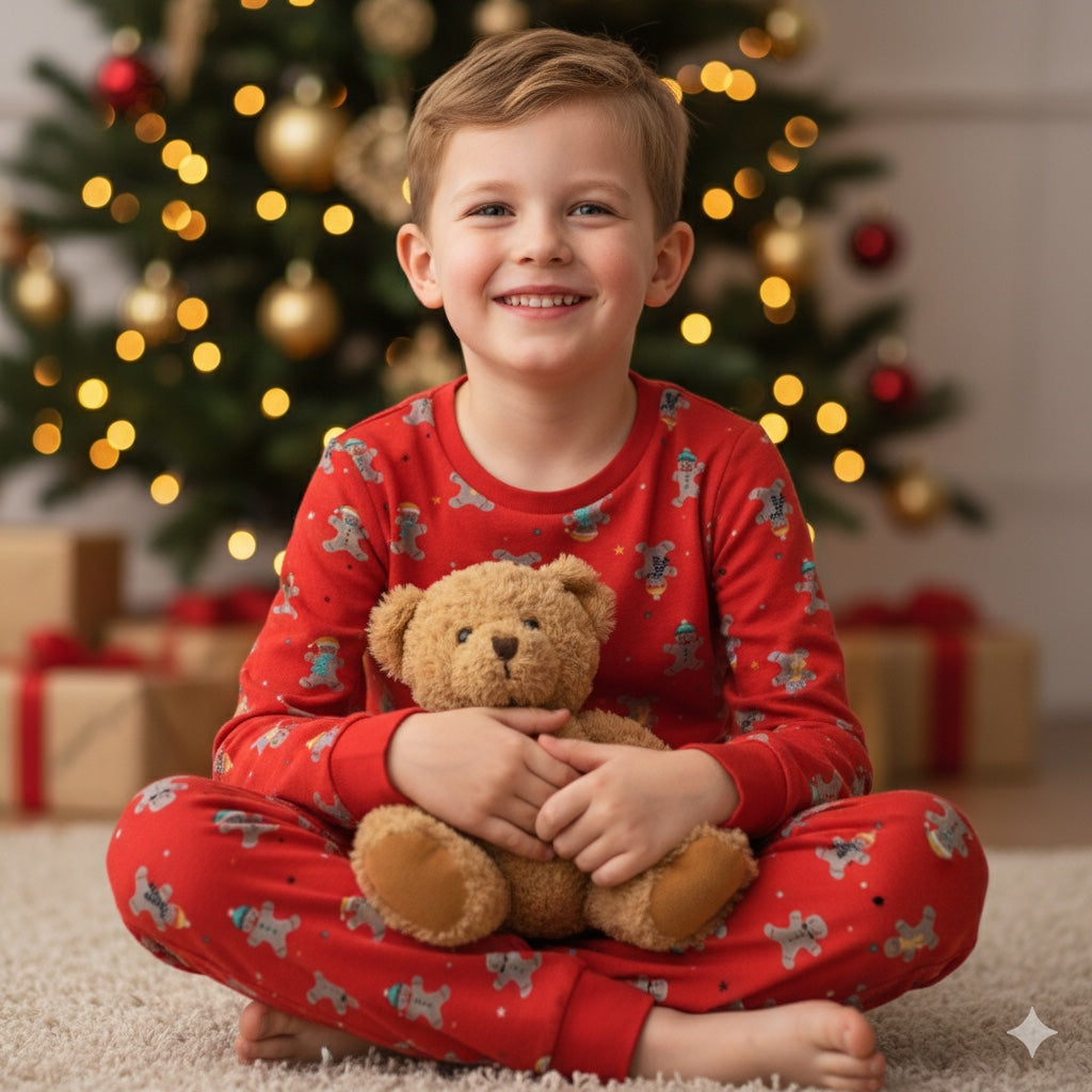George Kids’ Red Gingerbread Christmas Pyjama Set