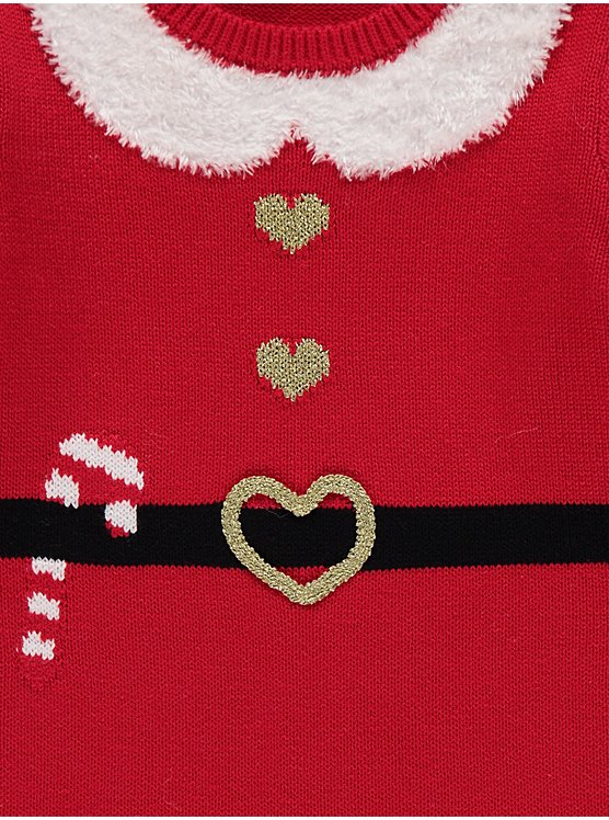 George Girls’ Red Santa Christmas Knitted Dress