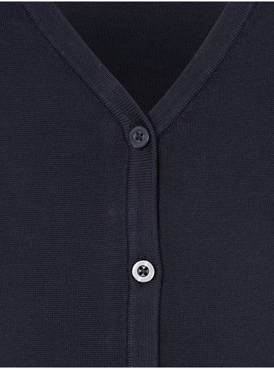 George navy V-neck button cardigan, button detail, size 4-5 years