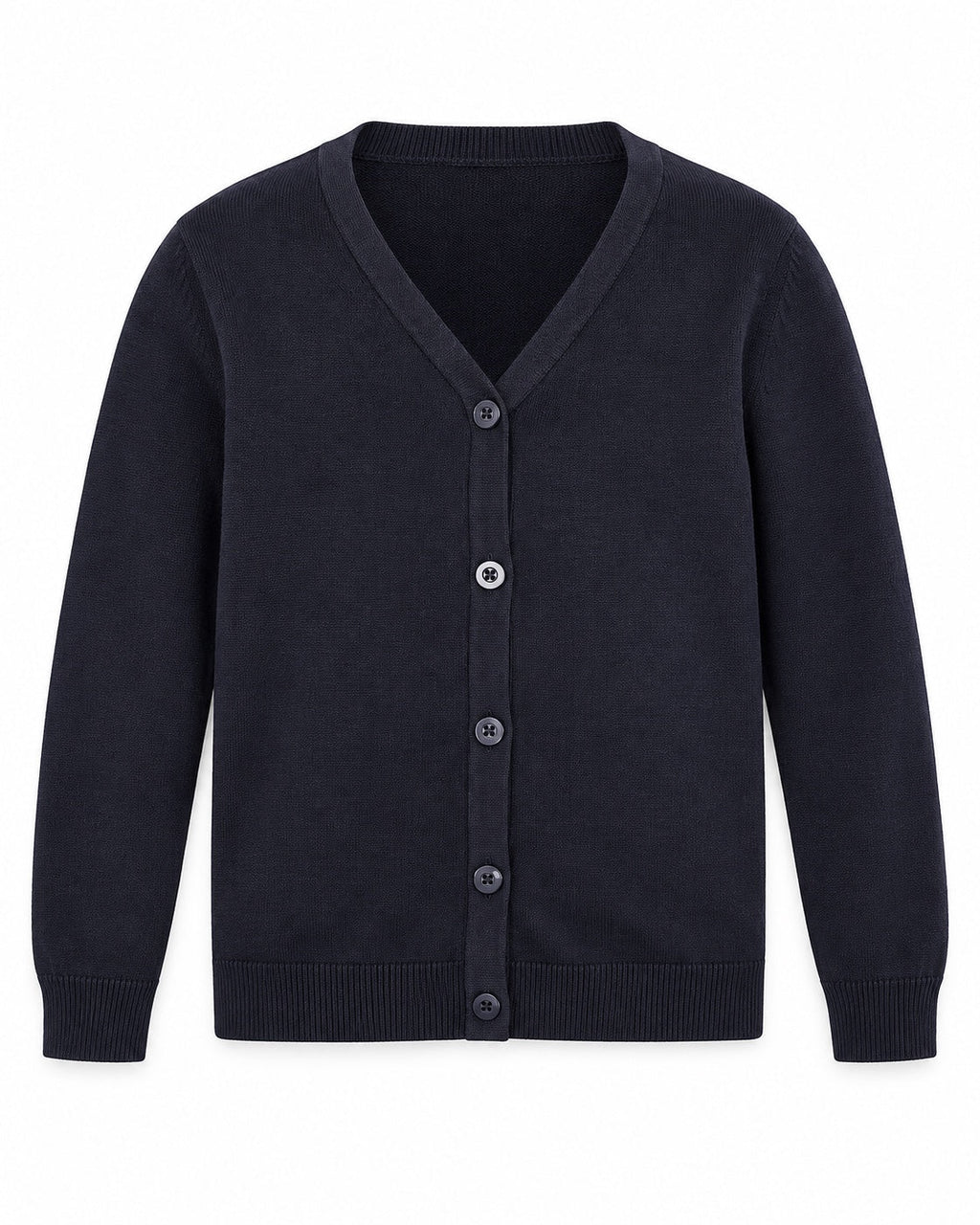 George navy V-neck button cardigan, front, size 4-5 years