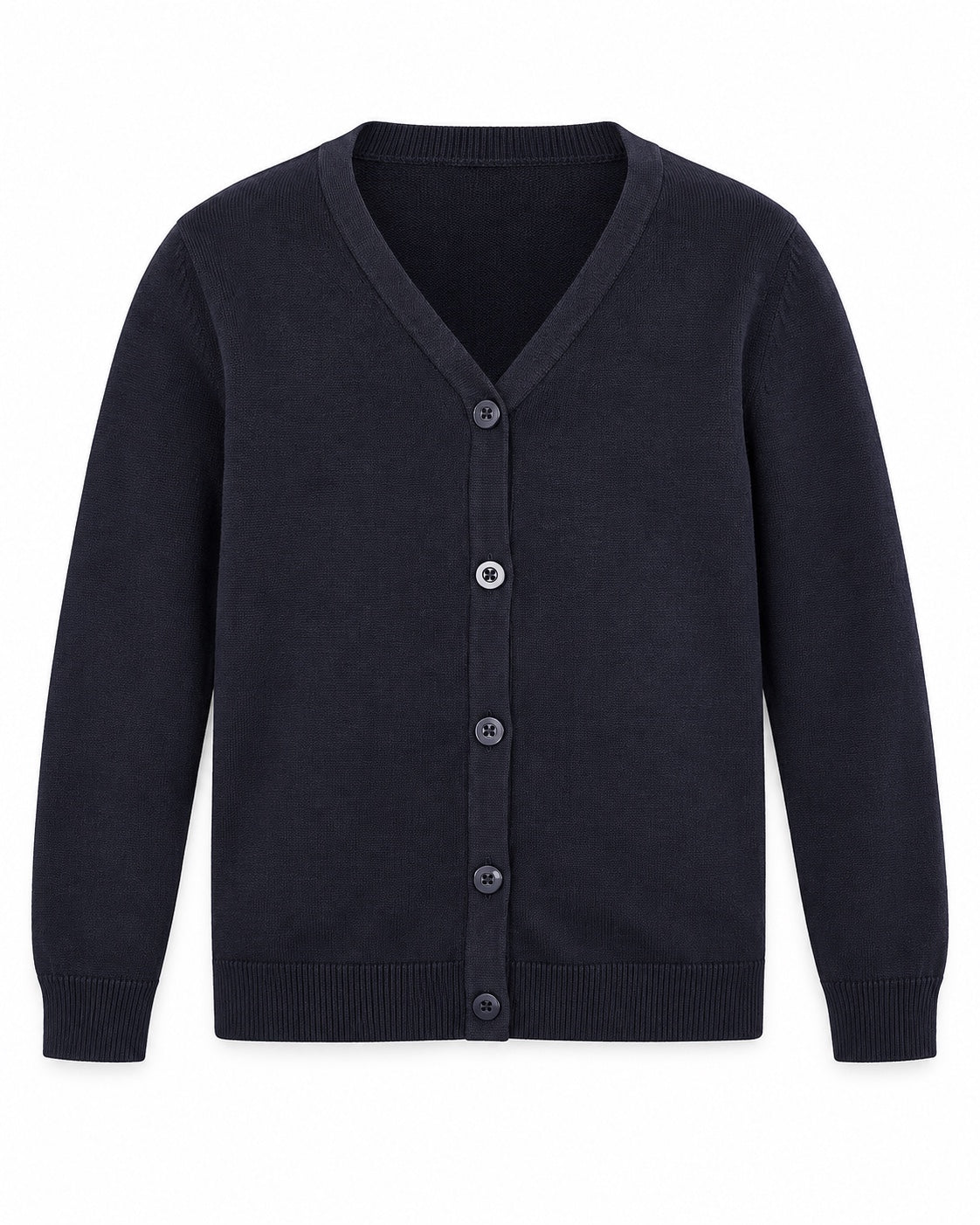 George navy V-neck button cardigan, front, size 4-5 years