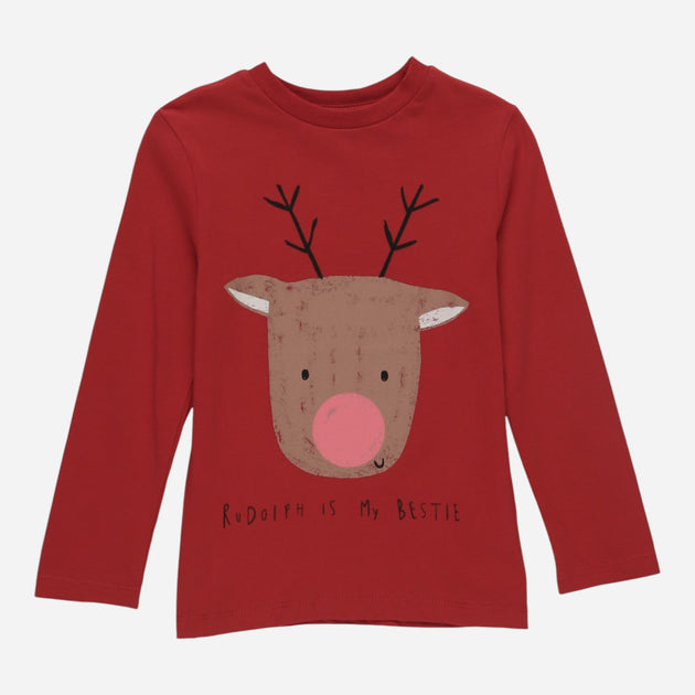 George Kids’ Red Rudolph Is My Bestie Long Sleeve Top