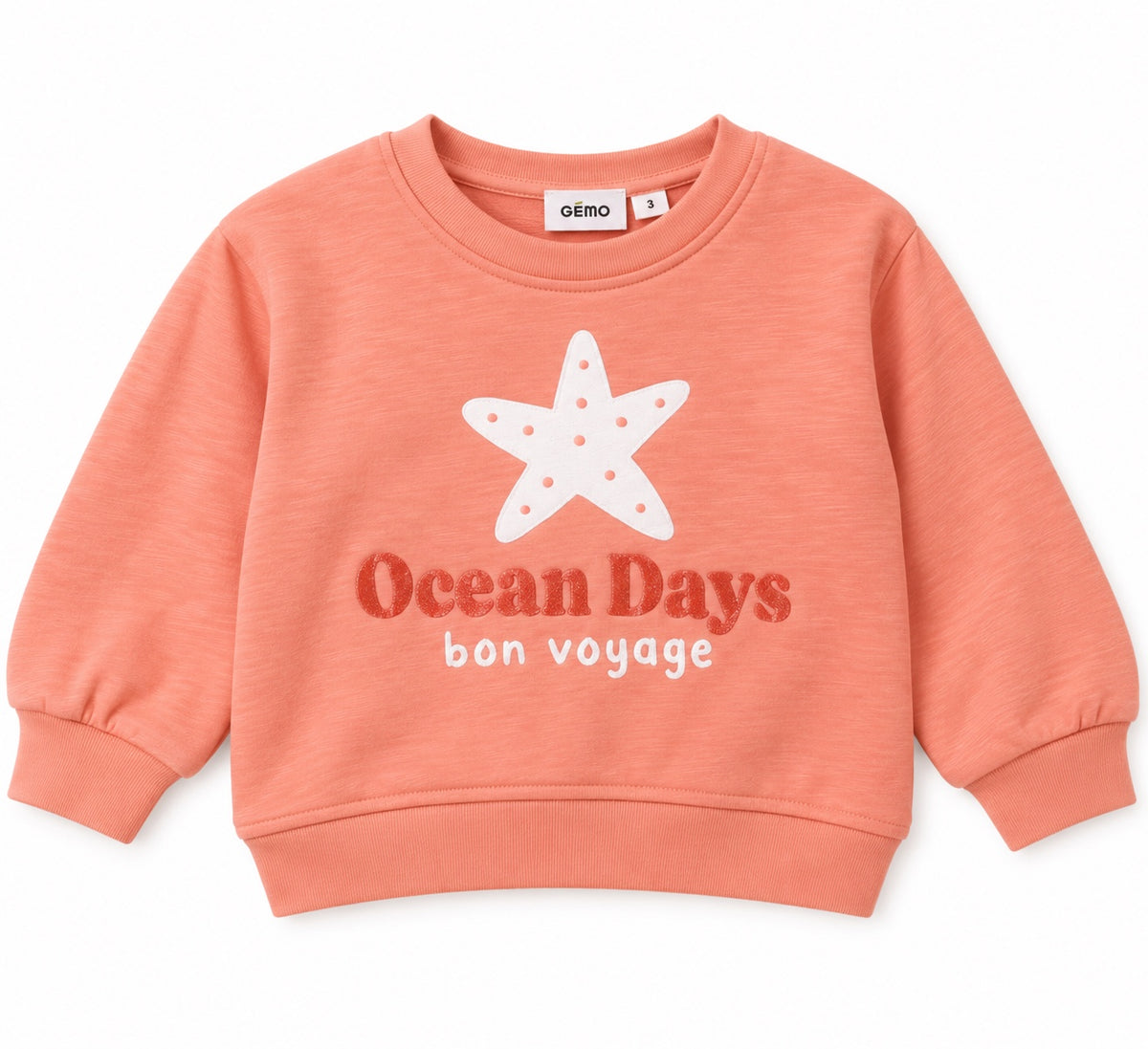 Coral 'Ocean Days' starfish graphic sweatshirt