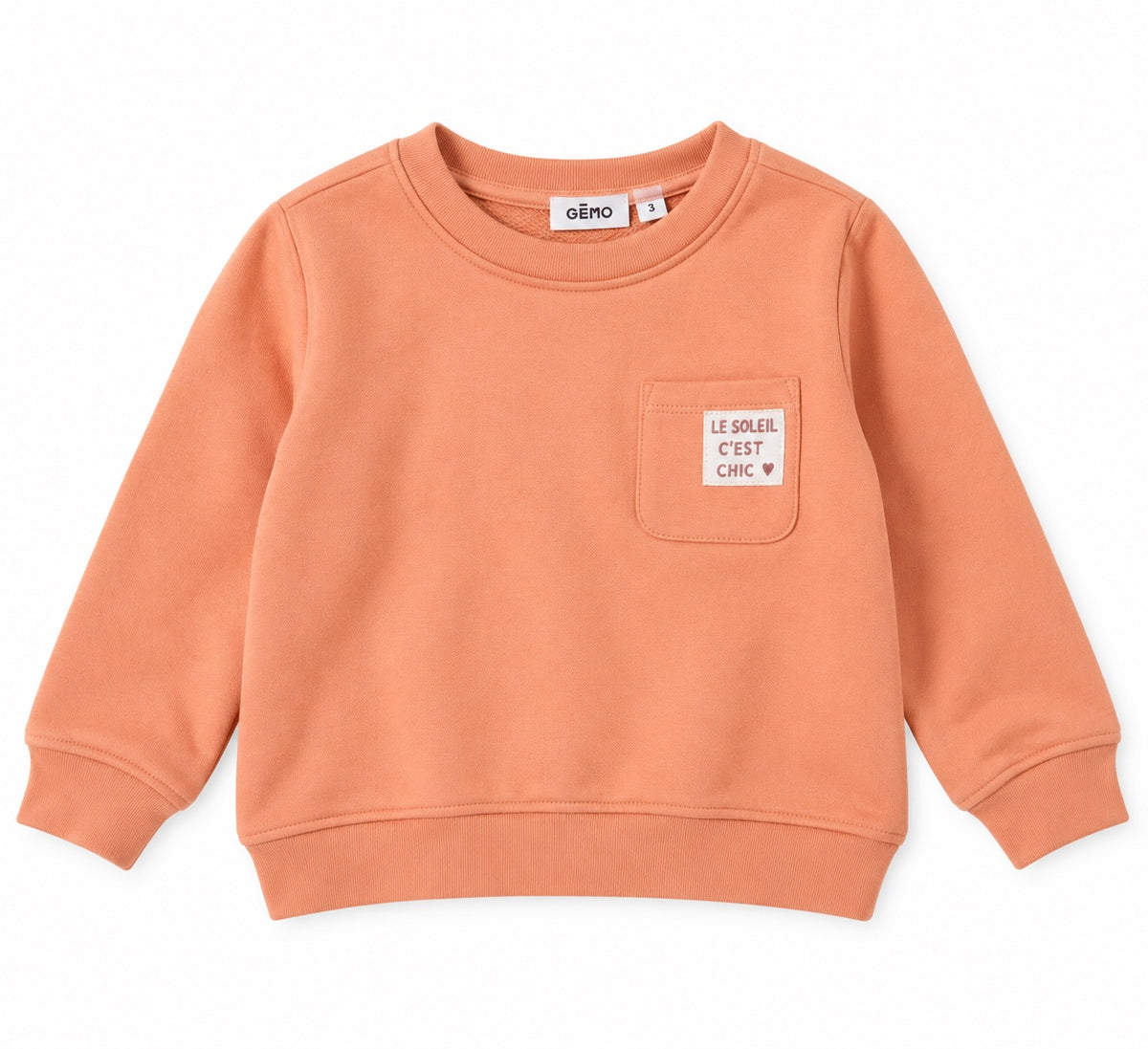 Peach 'Le Soleil C’est Chic' pocket sweatshirt