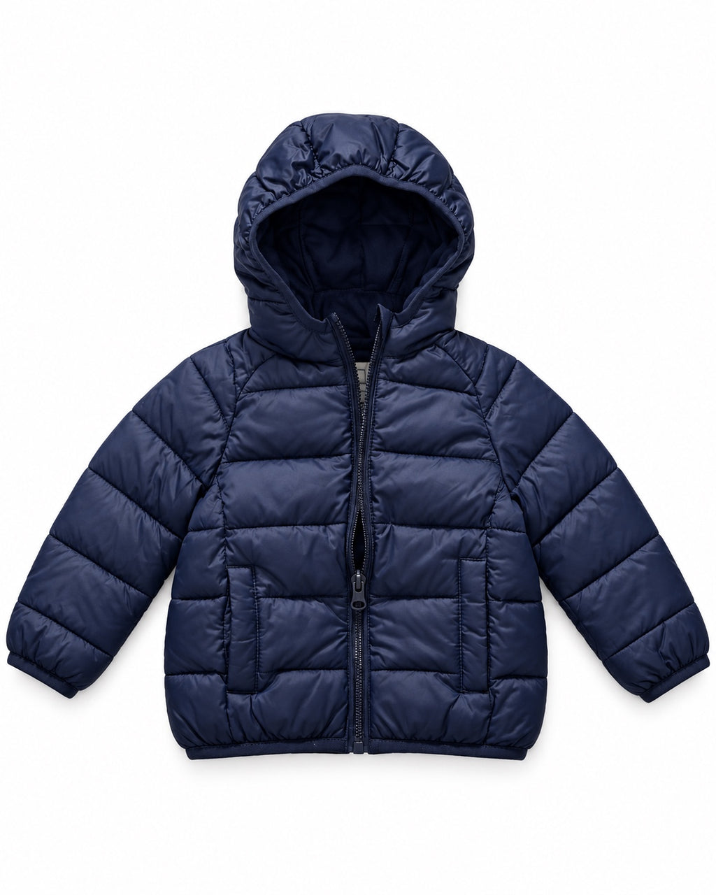 MO Kids Baby Navy Blue Hooded Puffer Jacket