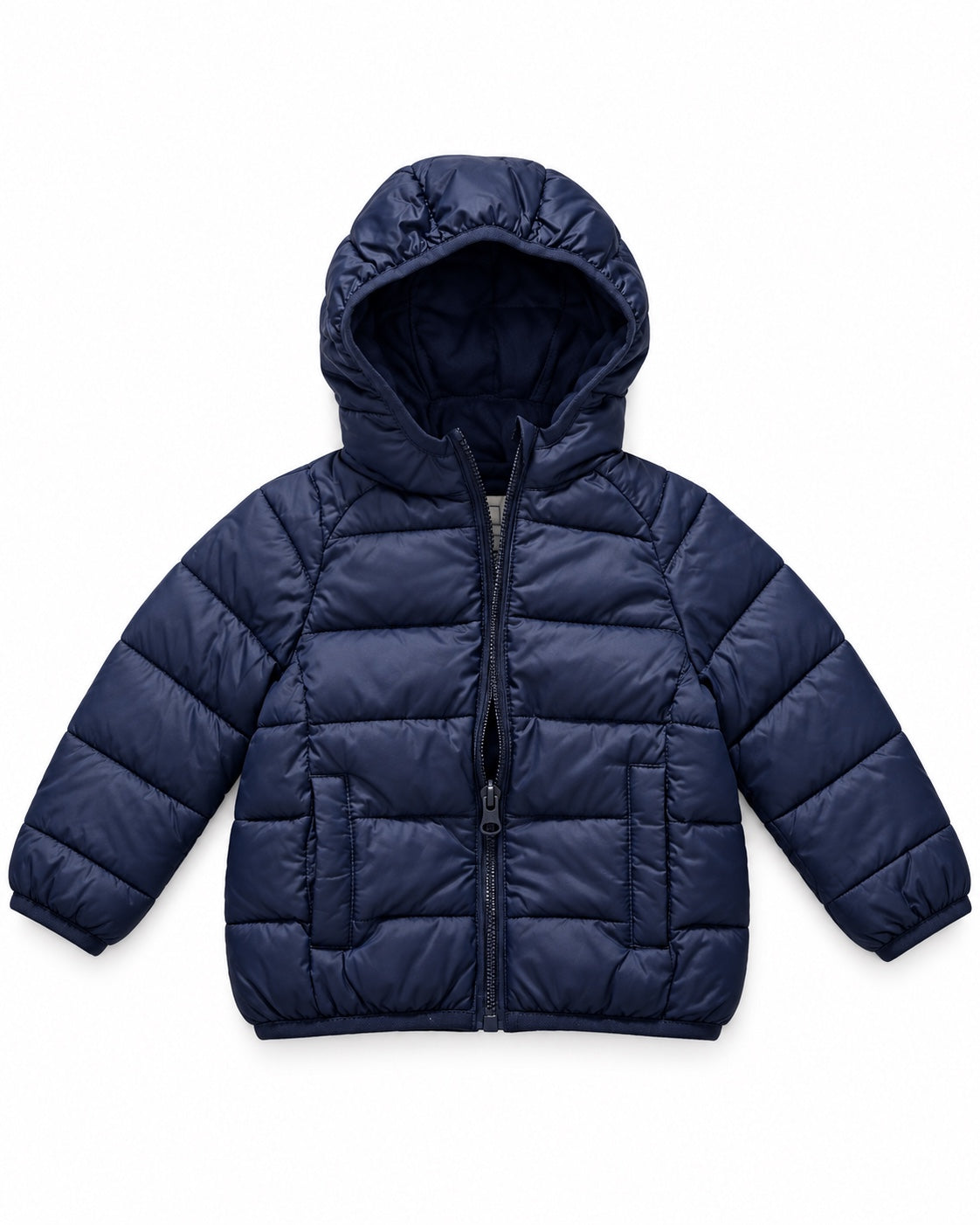 MO Kids Baby Navy Blue Hooded Puffer Jacket